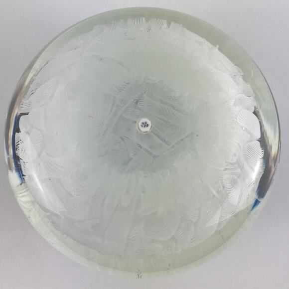 Perthshire 1995B Blue Flowers on Lace Picture Cane Squirrel Panda Paperweight - Picture 3 of 15